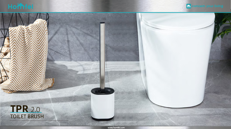 Stainless Steel Compact Bathroom TPR Toilet Brush Holder SET Hot Europe Style Durable Cup Material Polypropylene