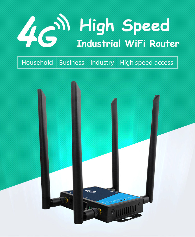 2.4GHz WiFi LTE Router 4 Detachable External Antennas With Sim Card Slot