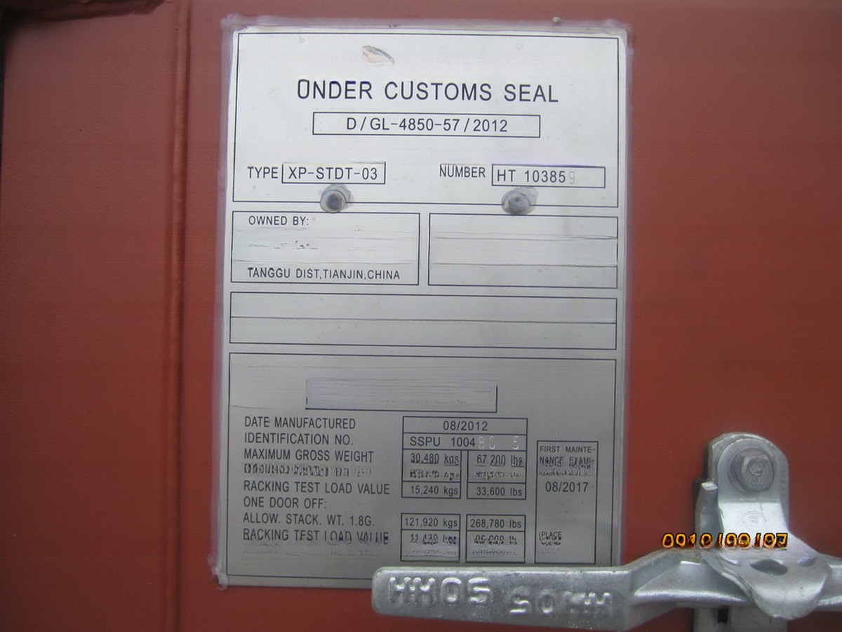 Stainless Steel CSC Plate for 20' Container Parts and Corrosion Prevention in ISO Shipping Container