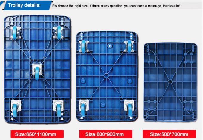 100kg 250Kg Platform Hand Truck Trolley For Material Handling Blue