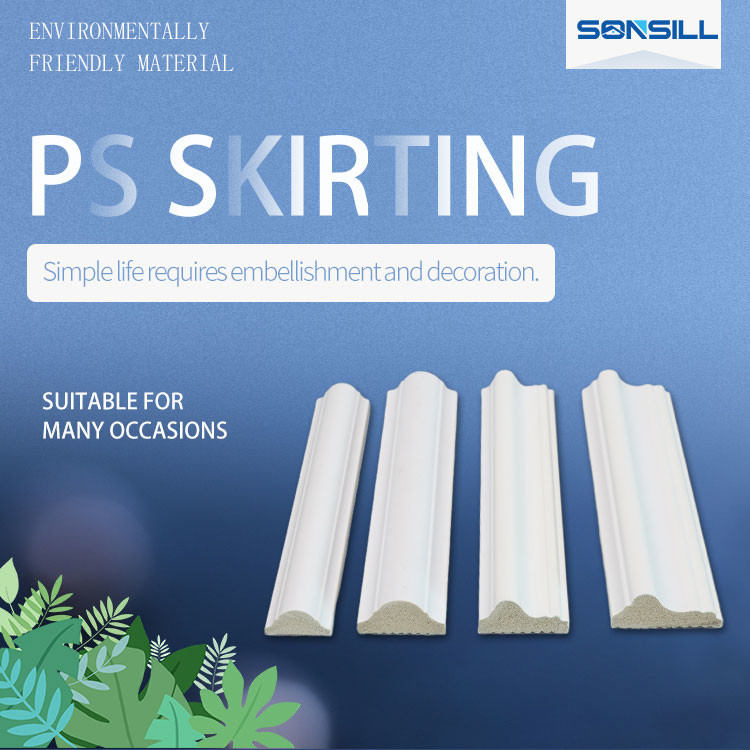 Light Weight Decorative Skirting Board Flexible Polyurethane PU Injection Foam