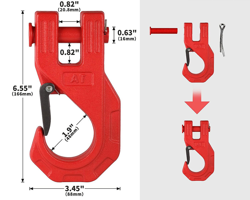 Heavy Duty Off-Road Vehicle Trailer Tow Hook With Protective Cover And Galvanized Finish
