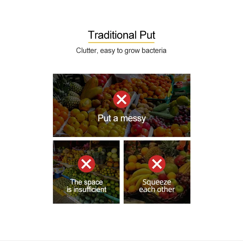 Customized Colors Fruit Display Shelf Single Sided Supermarket Rack
