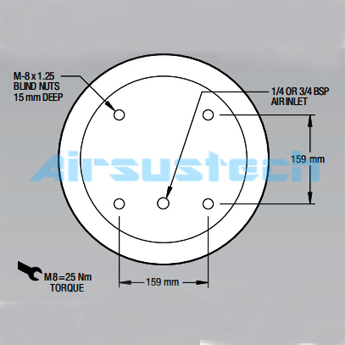 W01-M58-6077 Firestone Rubber Steel Air Spring Bags 3/4 BSP Air Connection Shock Absorber