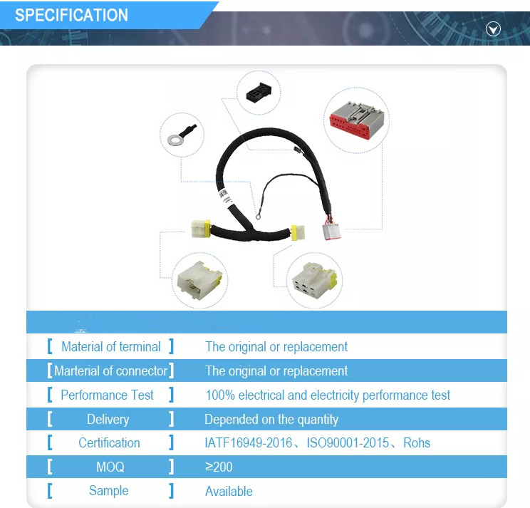 OEM Customed Cable Assemblies Electrical Fuel Injector Wiring Harness