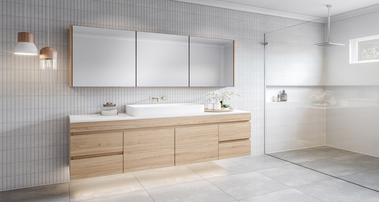 Modern Design Dark Wood Grain Bathroom Cabinet with Wall Mount and Plywood Door Panel