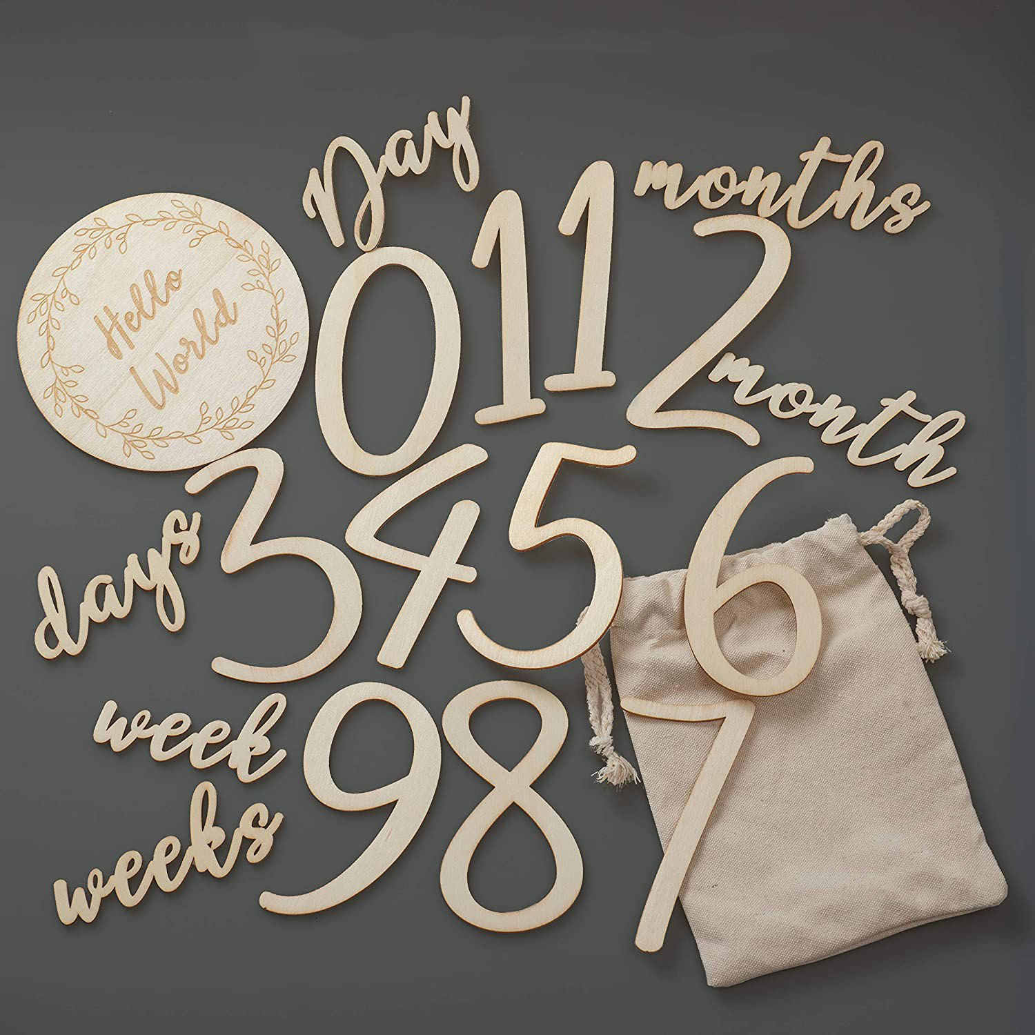 Reusable Baby Wooden Milestone Blocks Newborn 2 Month Old Milestones