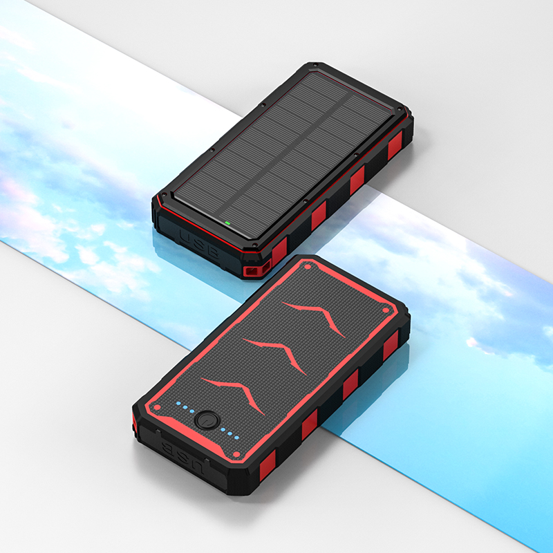 Over-discharging Protection 20000mah Li-Polymer Battery Solar Power Bank for Cell Phones