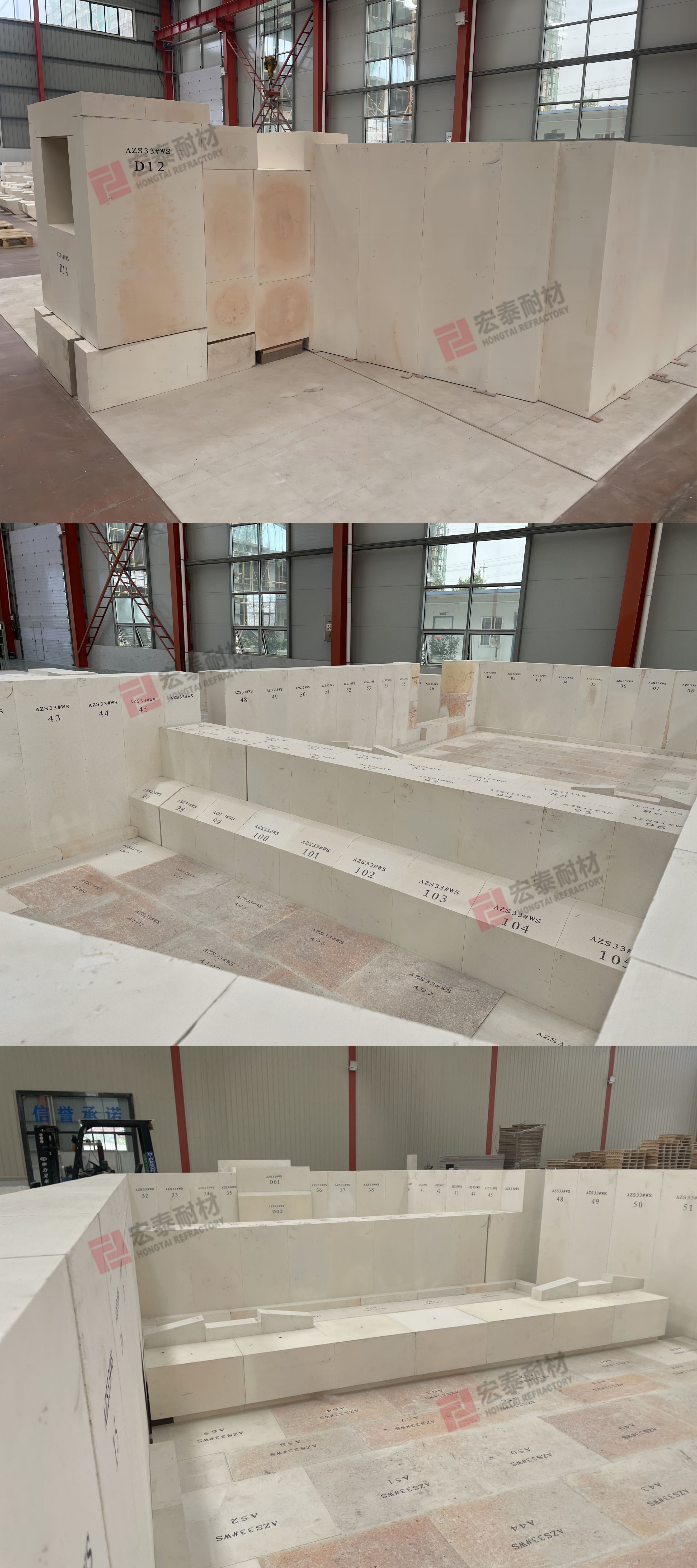 Cutting Processing Service Fused Cast Zirconia Corundum Brick for Glass Manufacturing
