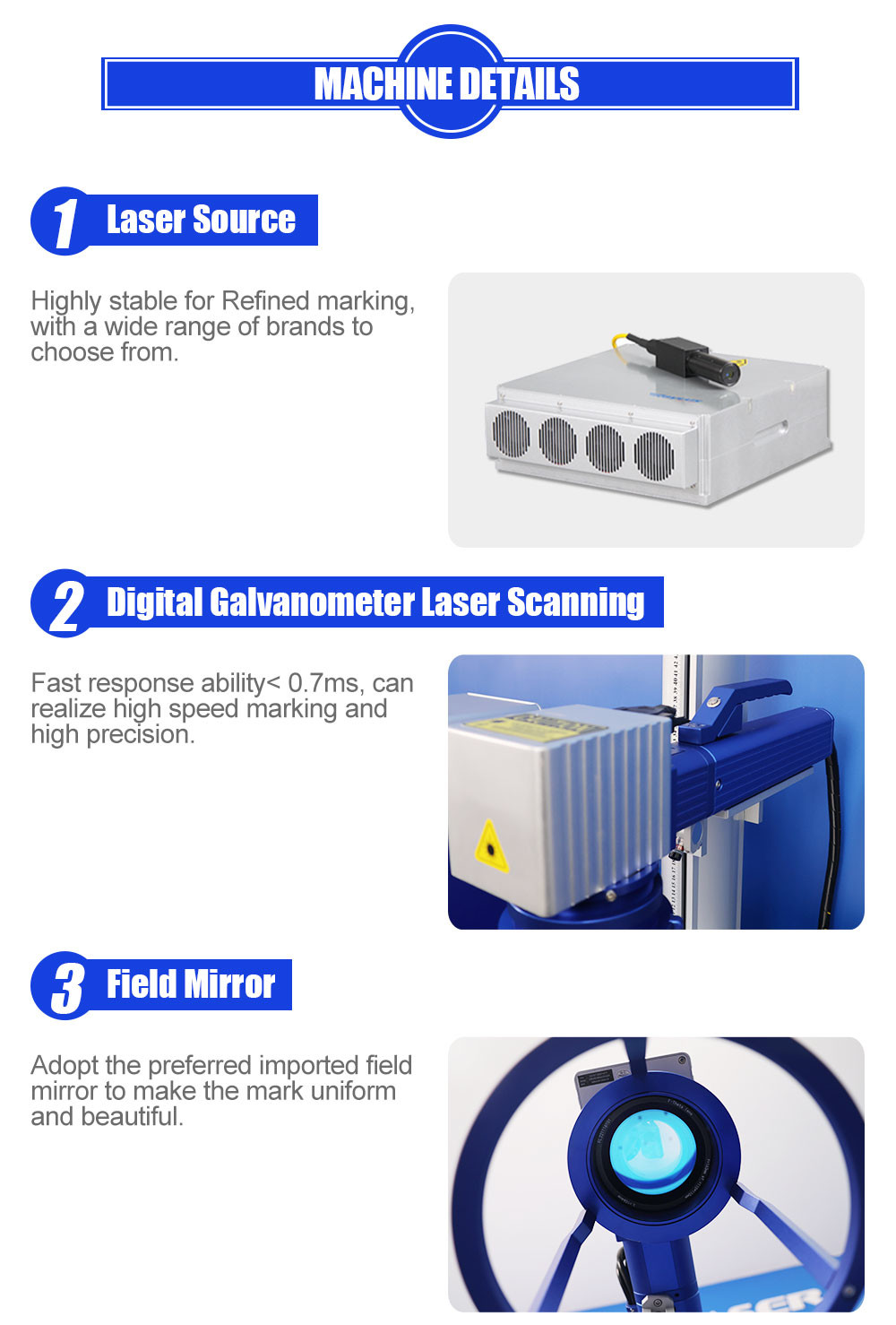 20W 30W 50W CNC Fiber Laser Marking Machine For Metal Carbon Stainless Steel Aluminum