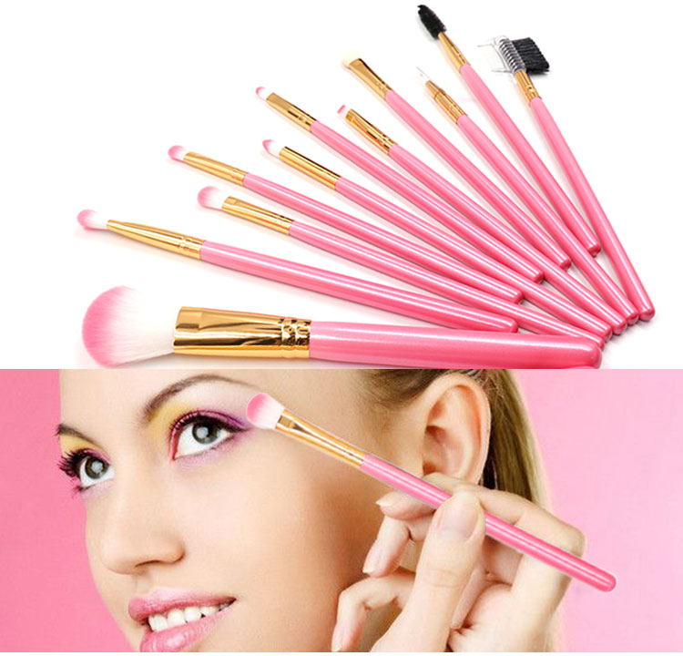 MSDS Plastic Handle Facial Makeup Brushes For Eyes