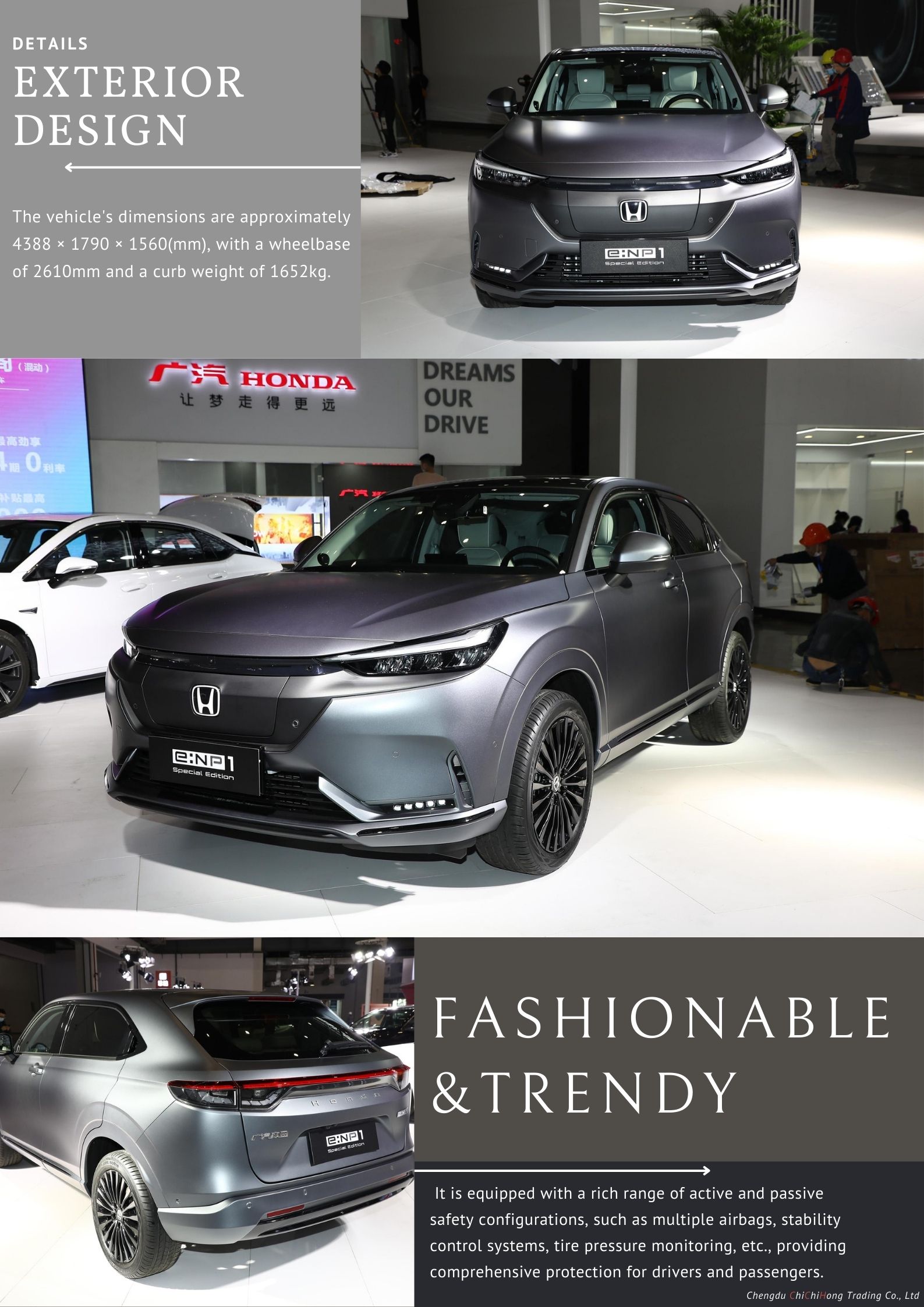 2023 GAC Honda ENP1 Small SUV EV Car ABS Leather Seats and Long-Range Electric Battery
