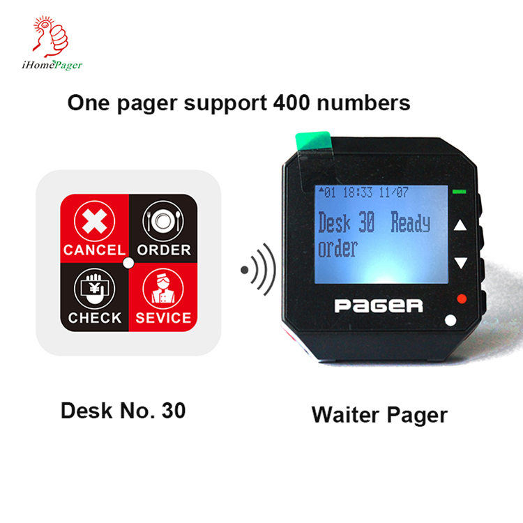 New trendy products customize alphanumeric wireless call system smart watch pager used for hotel or factory