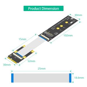 M.2 NVME SSD to Mini PCIe Adapter with 3.3V Power LED