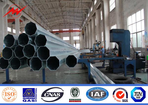 Galvanized Road Street 6M Steel Pipe Traffic Light Pole , Gr50 7M 11M Bracket