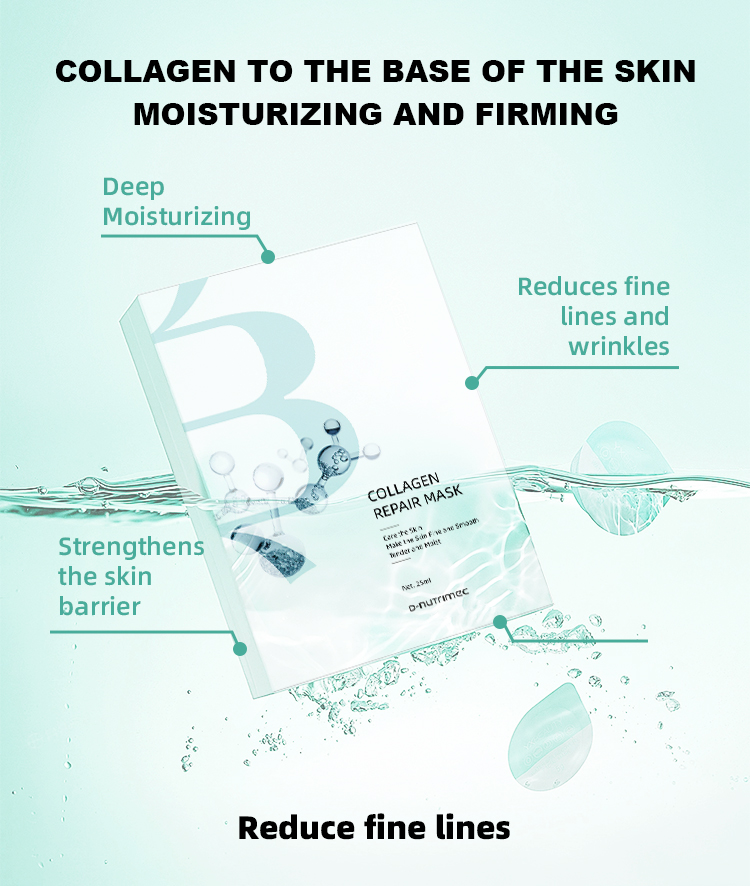 Cosmetics Private Label Collagen Facial Sheet Mask Moisturizing Pore Tightening Bio Collagen Face Mask