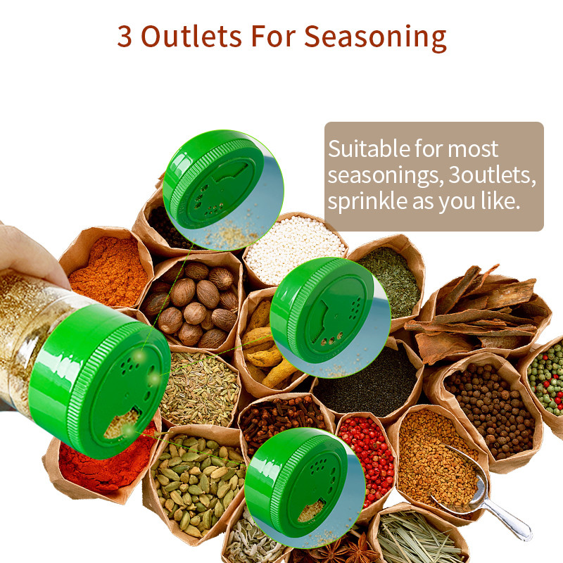 Transparent PET Plastic Kitchen Powder Spice Seasoning Shaker Container Jar