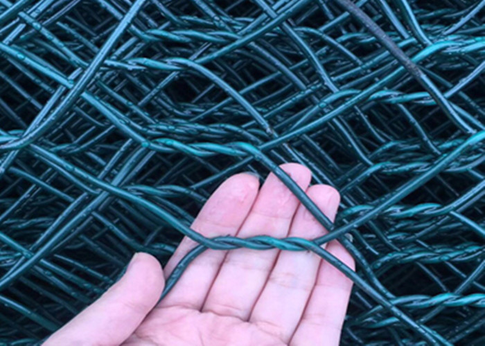 PVC Coated Antiseptic Gabion Welded Wire Mesh Hot Galvanized Dark Green