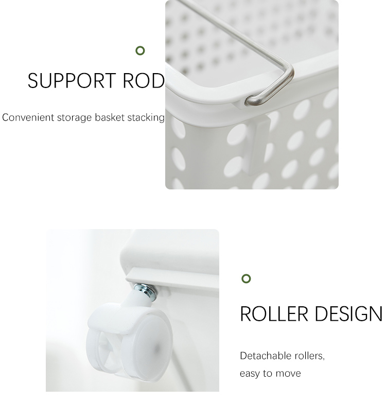 46*35cm 3 Tier Washing Basket White Plastic Laundry Hamper Home Use