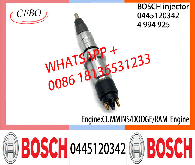 BOSCH 0445120342 Neutral Diesel Fuel Injector Assembly 0445120342 4994925 For CUMMINS/DODGE/RAM Engine
