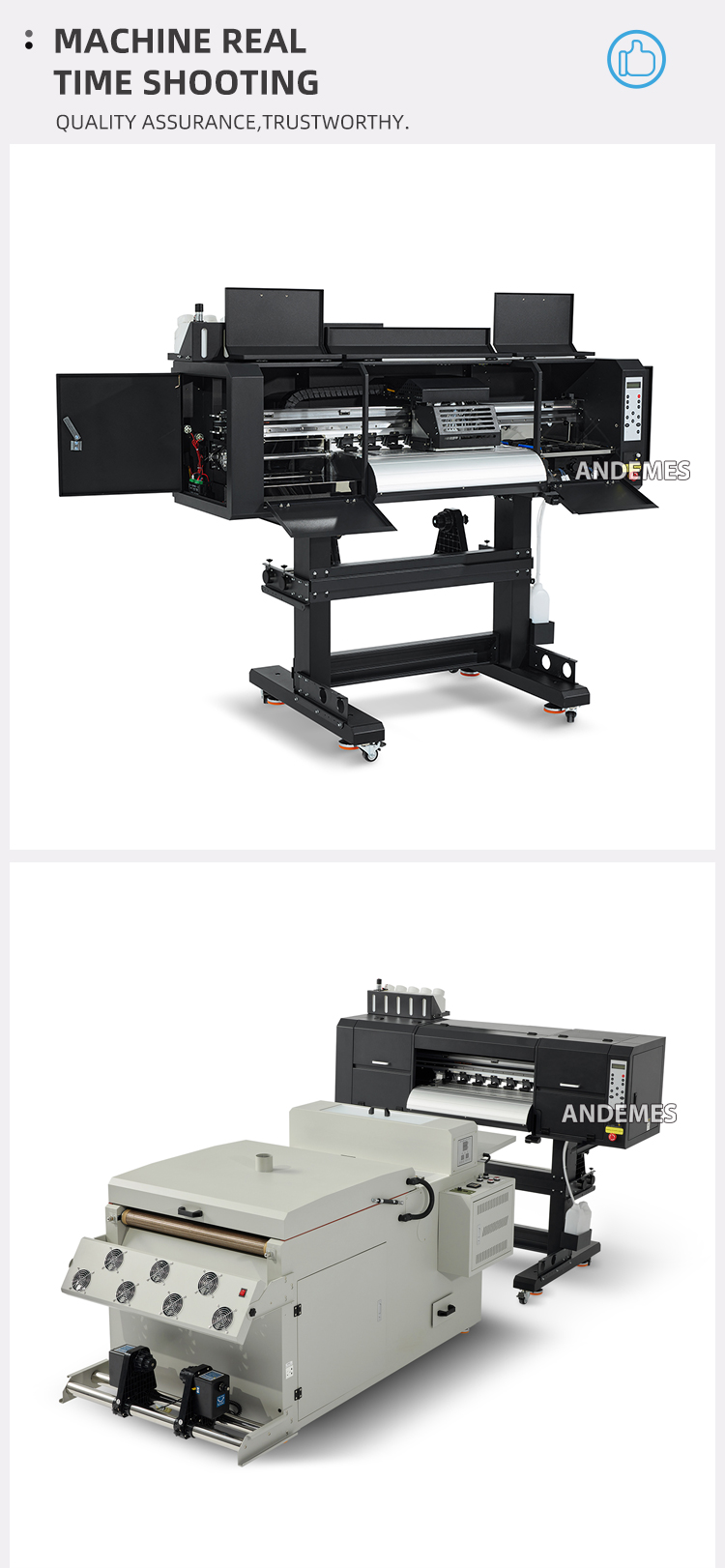 Multicolor 60cm DTF Printer with Automatic Powder Shaker and 24inch Convayer Belt