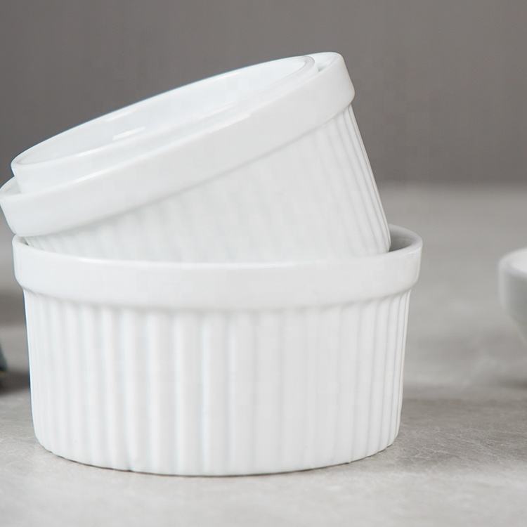 Restaurant On Glazed Creme Brulee Ceramic For Desserts Ice Cream