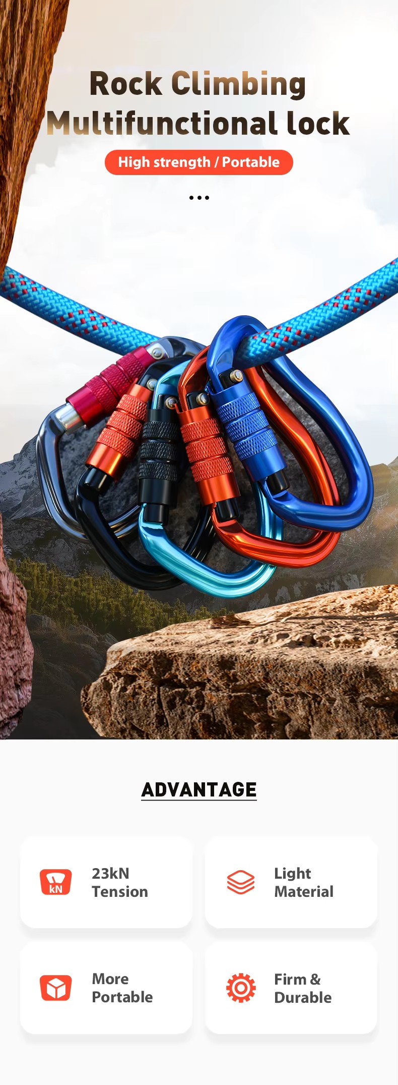Climbing Hook Outdoor Adventure Essential Durable Lightweight Portable Gear