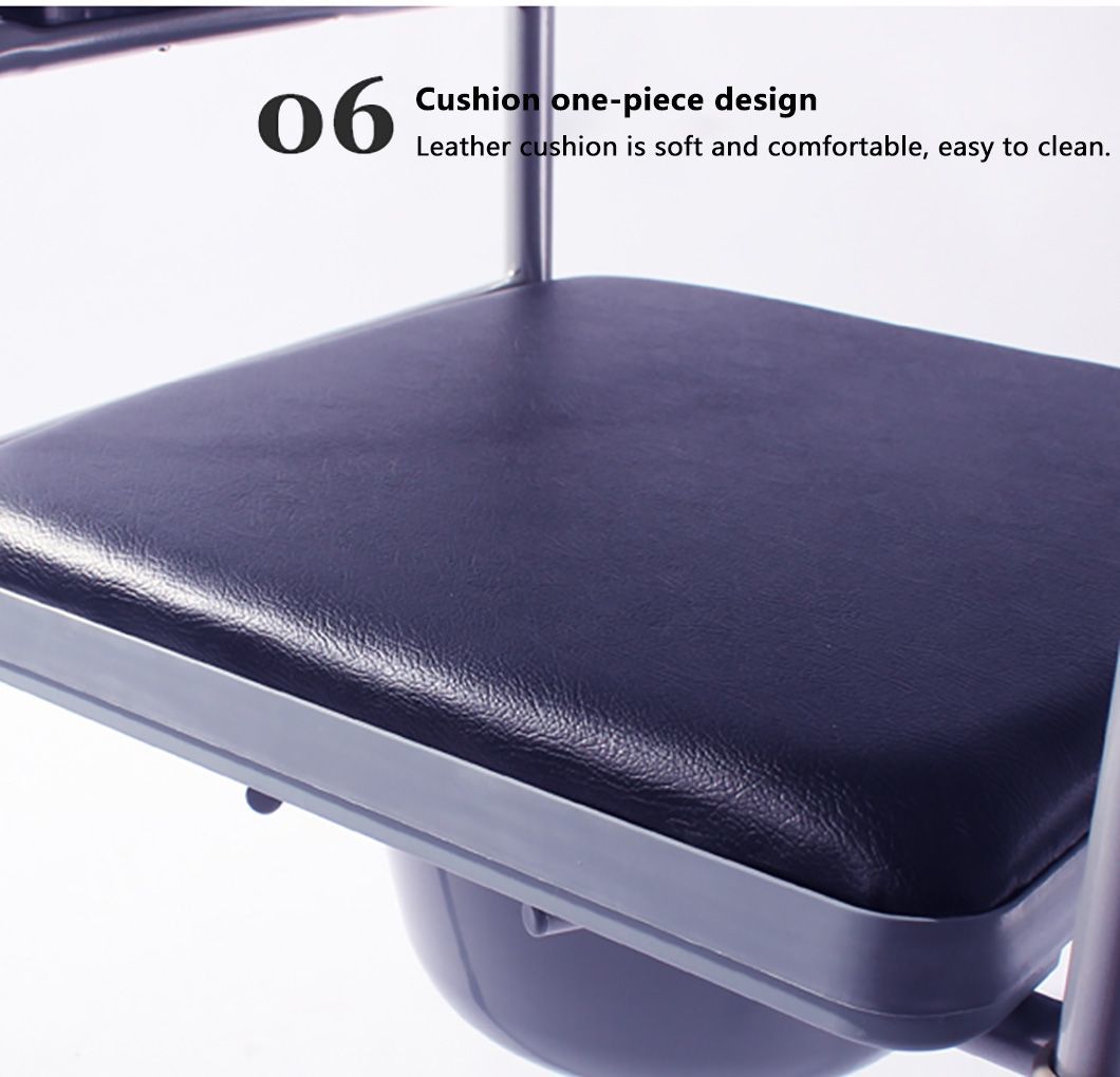 Height Adjustable Commode Toilet Chair Folding Commode Chair for Elderly Disabled