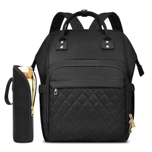 Large Capacity Diaper Bag Backpack Water Resistant With Insulated Water Bottle