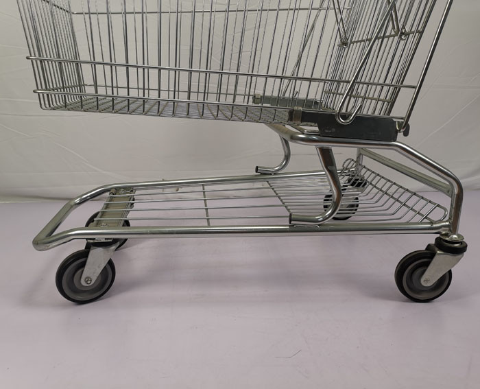 180L Q195 Steel Metal Supermarket Shopping Trolley American Type