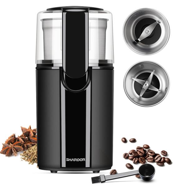 Easy Clean Detachable Home Electric Coffee Grinder Removable Cup Stainless Steel