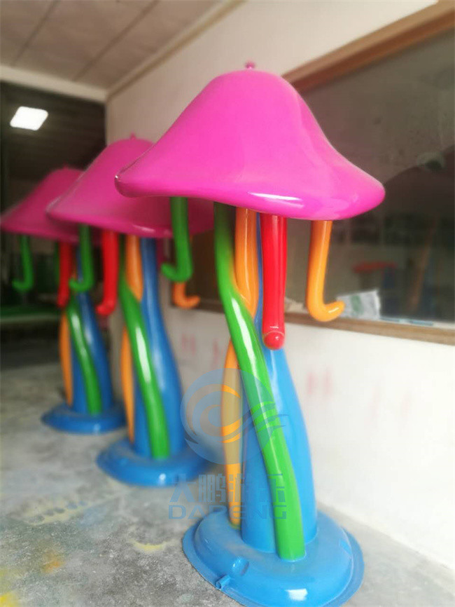 Fiberglass Water Splash Pad 2.5m Height Jellyfish Spray Toys For Children