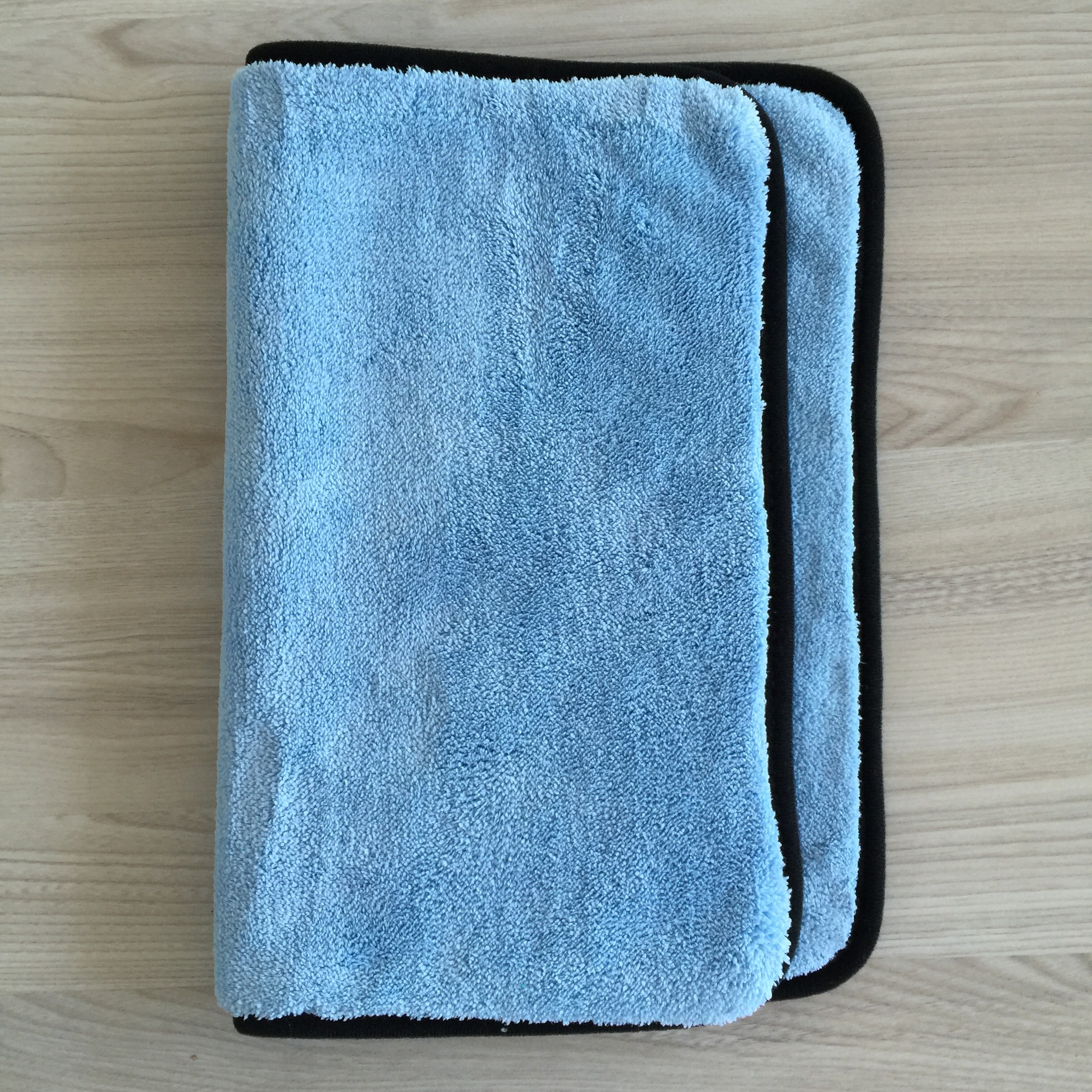 Microfiber Super Thick Coral Fleece Fabric Towel For Car Cleaning Cloth With Black Bordure Edge