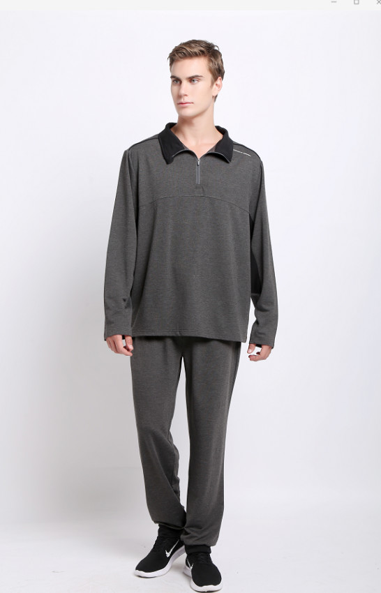 Dark Grey Long Sleeve Polo Shirts