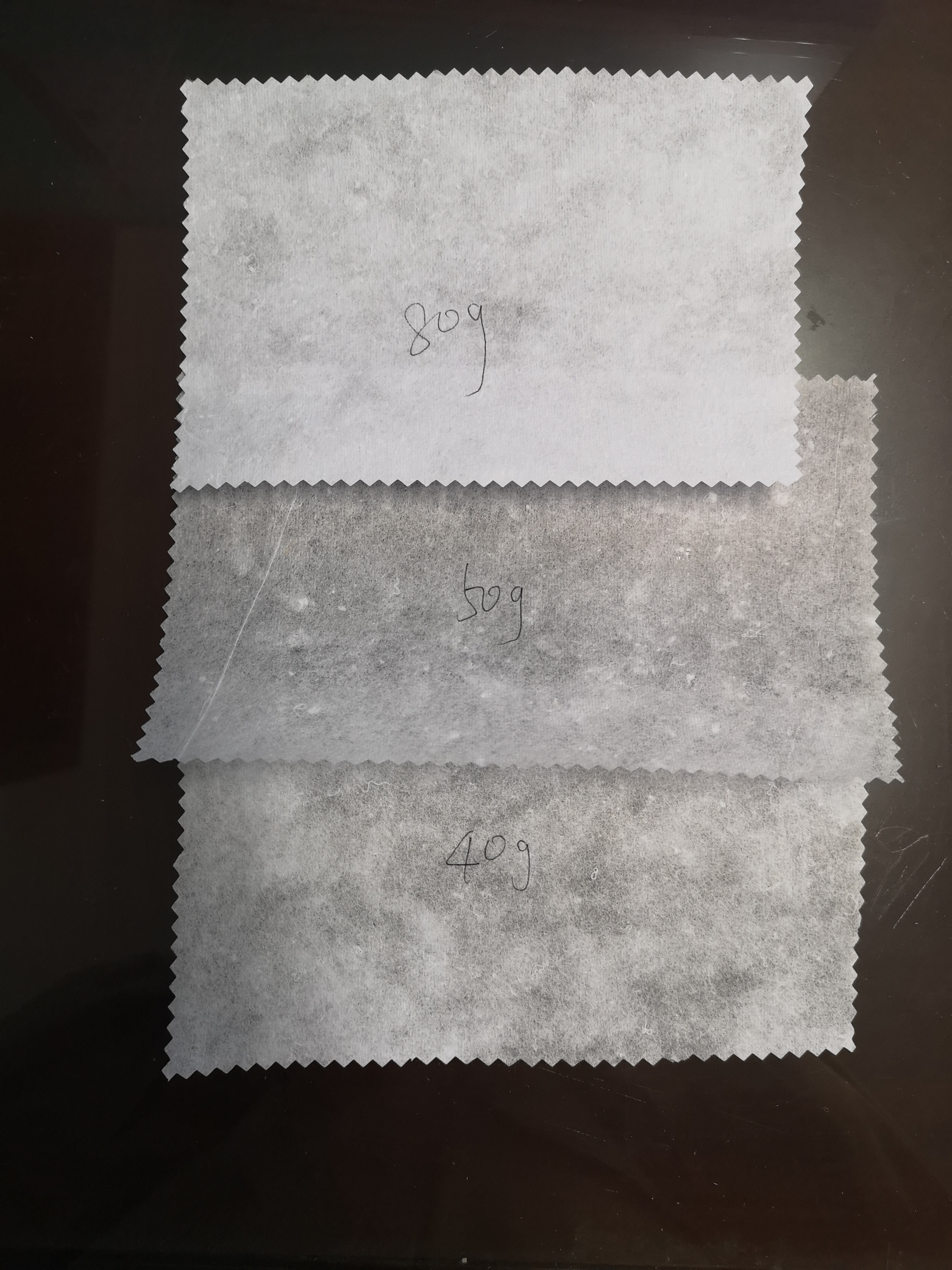 Gaoxin 25G Hard Chemical Bond Nonwoven Embroidery Backing Interlining for White Color