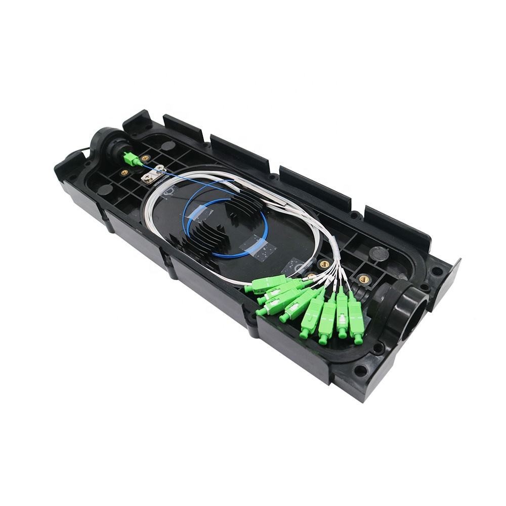 8 Ports Black Fiber Optic Splitter Terminal Box With Mini SC/Optitap/ODVA/ODC