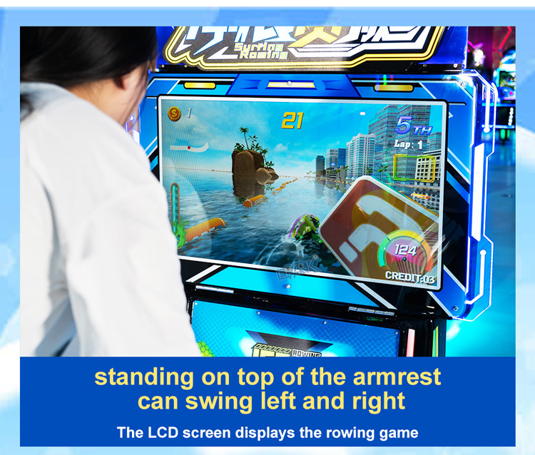 Surfing Airship Redemption Machine with LED Lights - Dynamic Motion Simulation Kiddie Ride