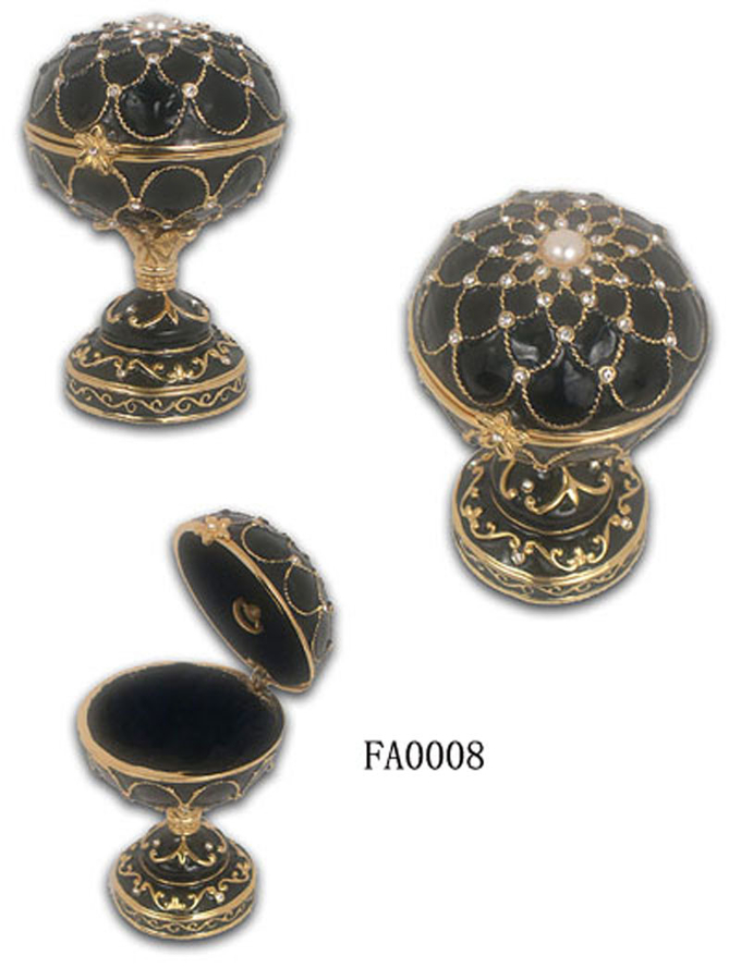 New Vintage Egg Shaped Music Box Faberge Egg Music Box Pewter Figurine Musical Egg Jewelry Box Enamel Pewter JewelryBox