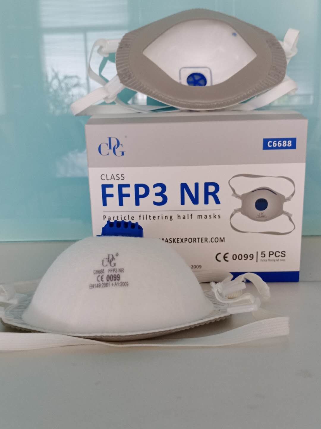4 Ply Cup Shape Non Woven Headloop FFP3 Respirators