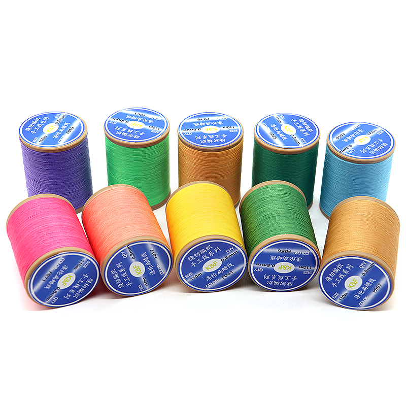 Small Roll Flat Wax Thread for Manual Leather Sewing 210D Filament Yarn Sale