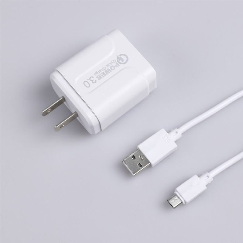 EU US Plug USB Charging Kit With Lightning Type C Micro Data Cable