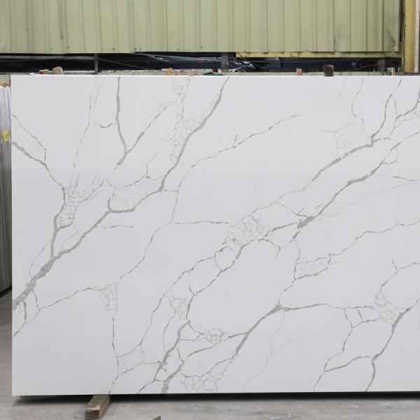 Calcatta Color Artificial Quartz Stone Slabs 3200x1600mm For Kitchen Countertops