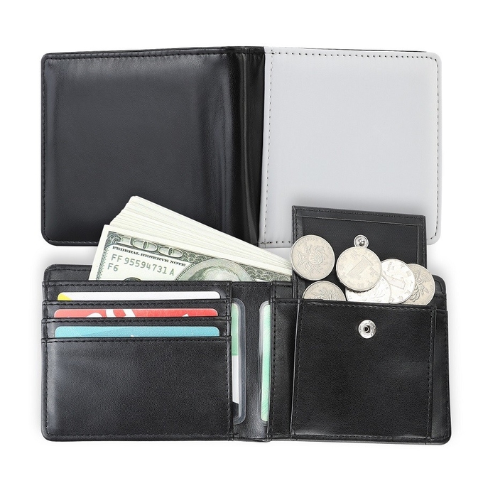 Custom Leather Sublimation Plain Men'S Open-Top Compact Wallet With Card Slots For Sublimation Printing