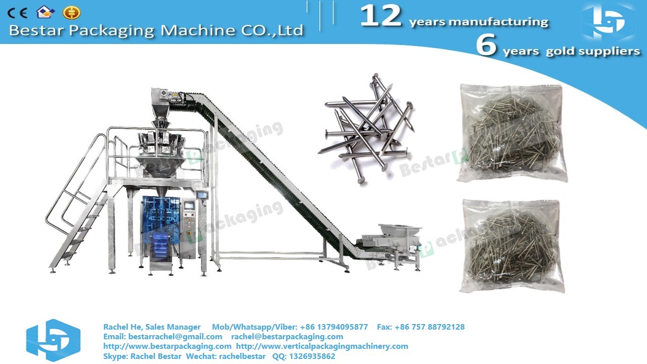 Bestar automatic weighing packing machine for 1kg steel nails pouch BSTV-450AZ
