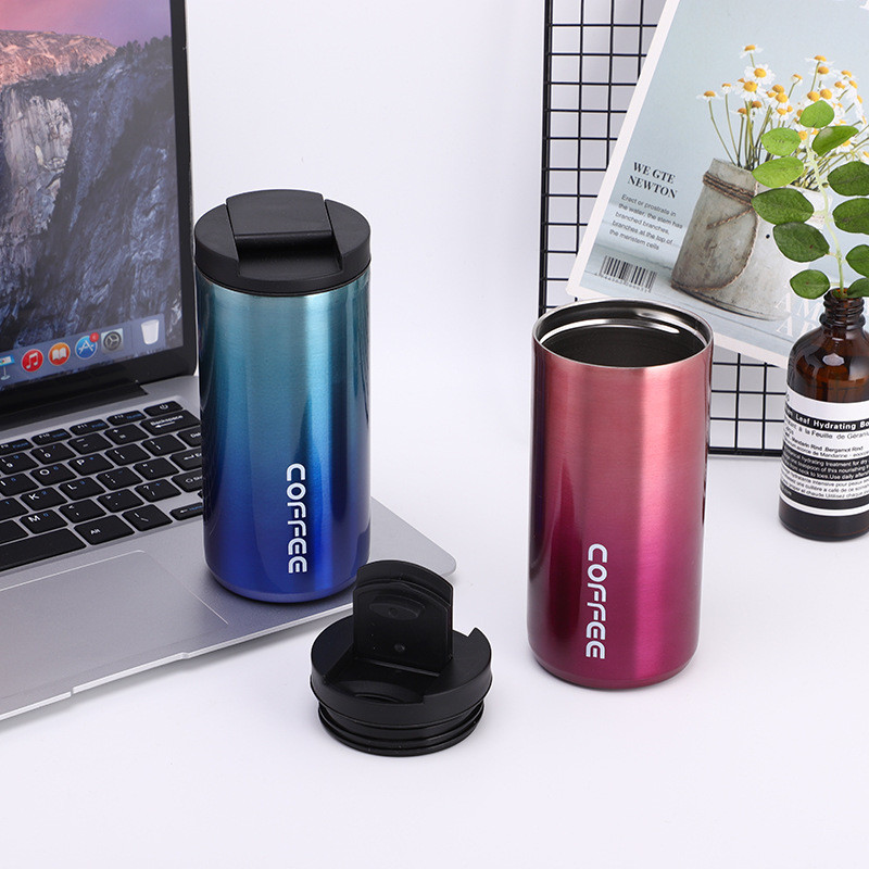 Insulated Coffee Mug 14oz, 4 Pack Travel Coffee Tumbler , Vacuum Insulated Coffee Mug With Leak Proof Screw Lid Coffee Cup For Men And Women For Hot &