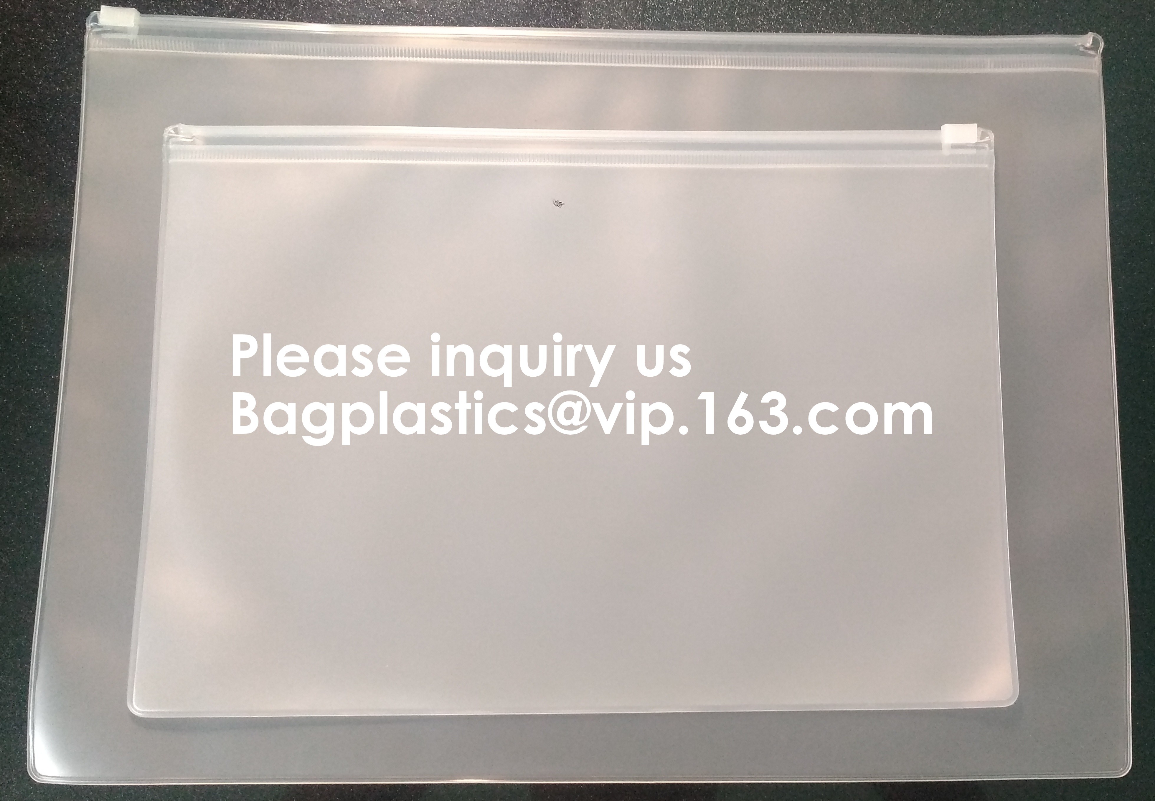 Metal Slider Office File Folder Mesh Clear PVC Zip Lock Document Bag,Folder File Wallet Zipped Lock Document Bag pack