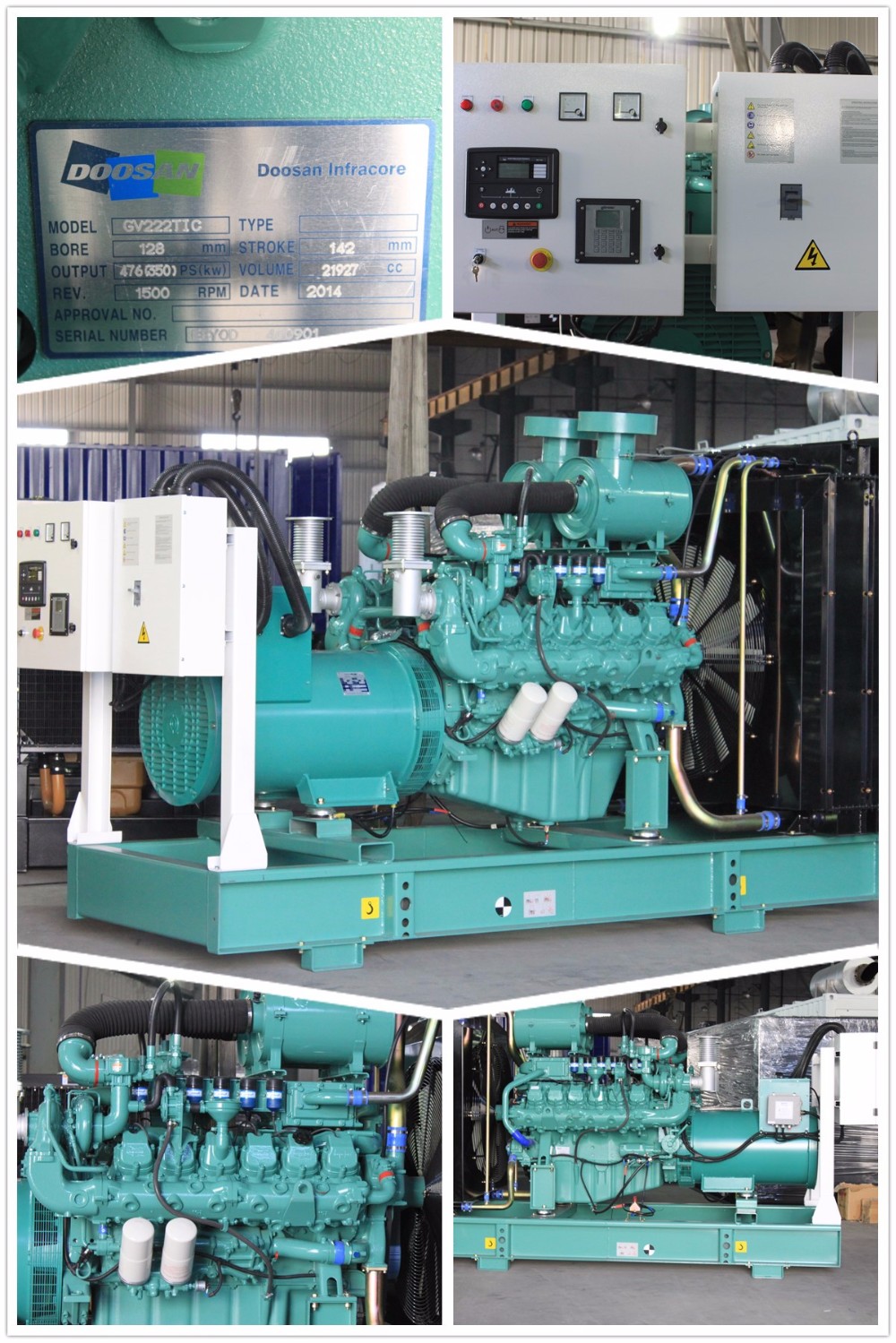 10kw 2000kw Three Phase Portable Natural Gas Generator Set 480V