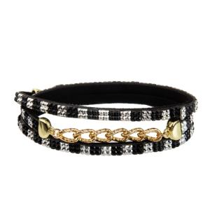 China Bohemia 3 Layer Wrap Leather Bracelets With Chain And Charms on sale