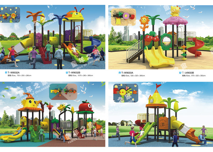 Colorful Garden Outside Plastic Playground Equipment Slide 12 Months Warranty