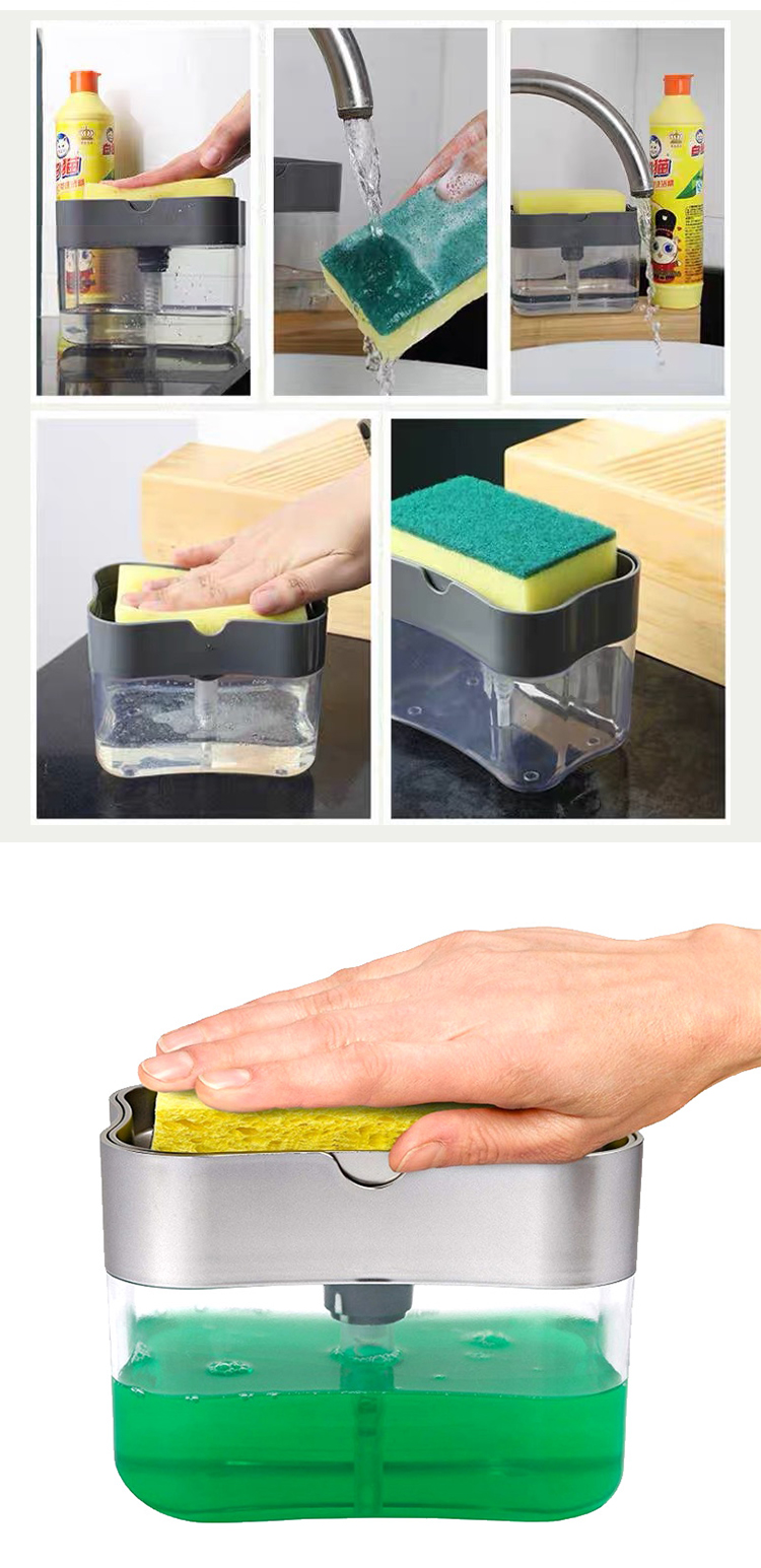 Space Saving 385ml 2in1 Foaming Liquid Soap Dispenser